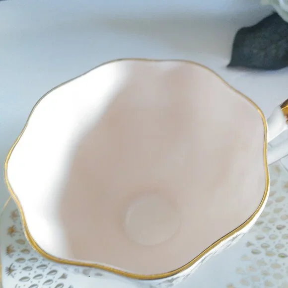 Queen Anne Bone China Tea Cup Pink Gold - Picture 15 of 16